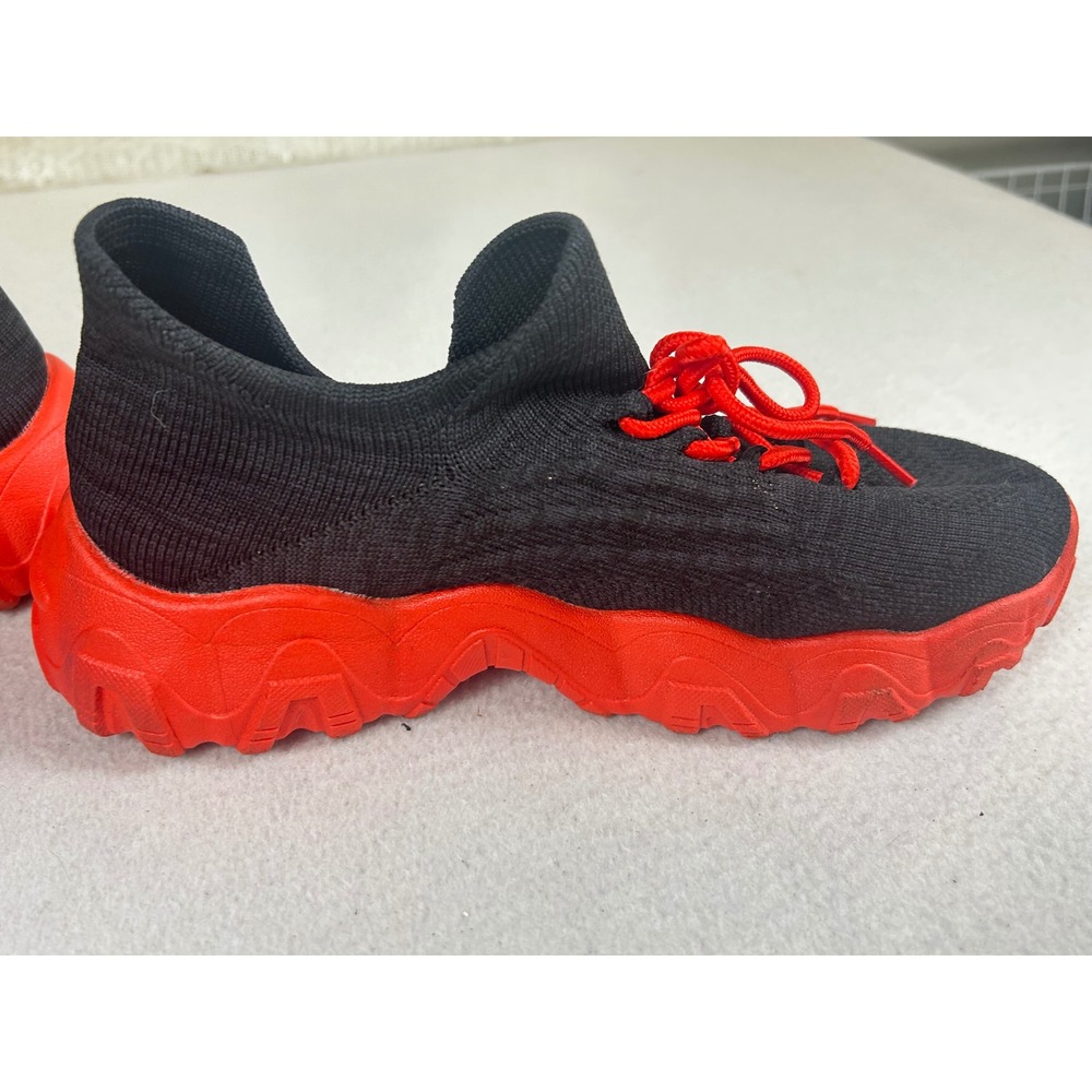 Unbranded Sock Sneakers Women Size 9 Black Red Gorpcore Streetwear‎ Athleisure